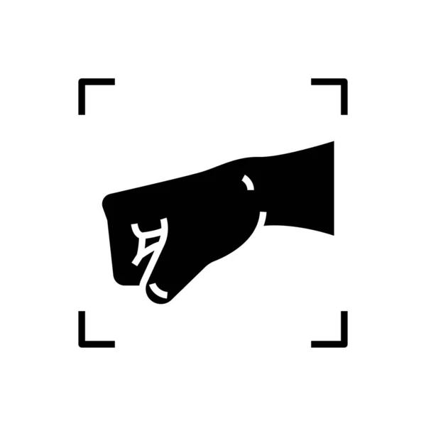 Rude power black icon, concept illustration, vector flat symbol, glyph sign. — ストックベクタ