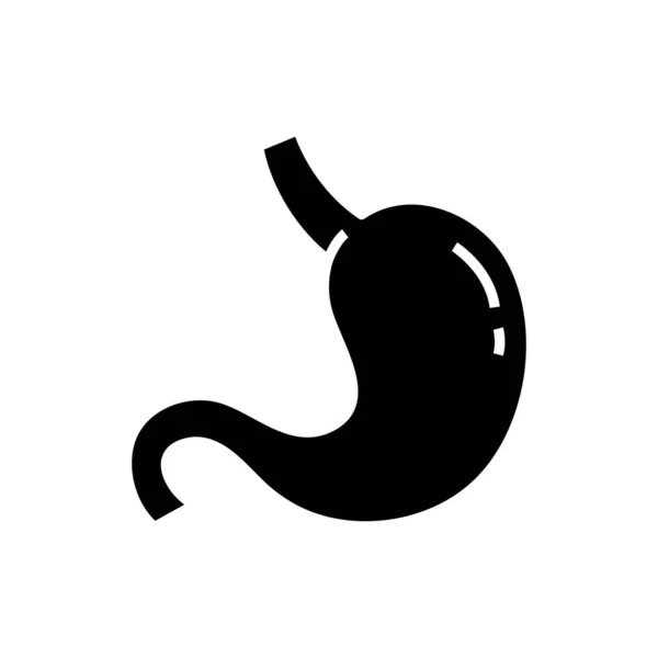 Estómago escaneo icono negro, concepto de ilustración, vector de símbolo plano, signo de glifo . — Vector de stock