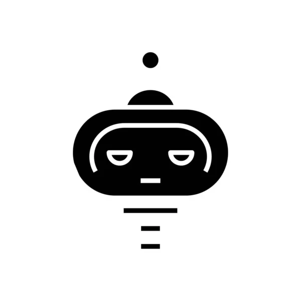 Черная иконка робота, концепт-иллюстрация, векторный плоский символ, знак знака . — стоковый вектор