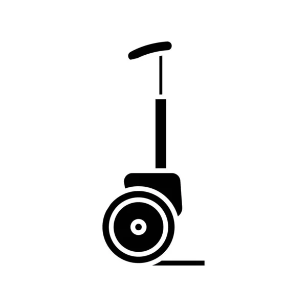 Скутер вождения черный значок, концепт-иллюстрация, векторный плоский символ, знак знака . — стоковый вектор