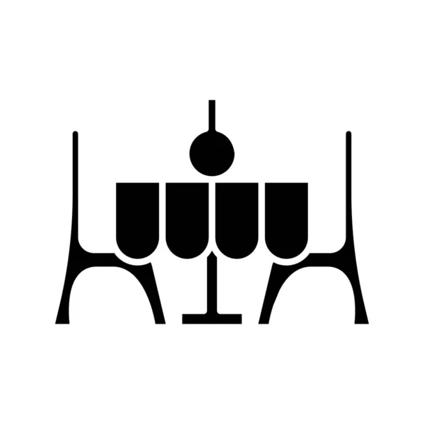 Restaurant table black icon, concept illustration, vector flat symbol, glyph sign. — ストックベクタ