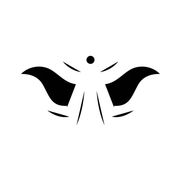 Superman tattoo black icon, concept illustration, vector flat symbol, glyph sign. — Stock Vector