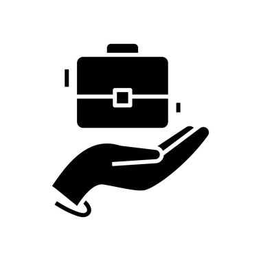 Supporting black icon, concept illustration, vector flat symbol, glyph sign.