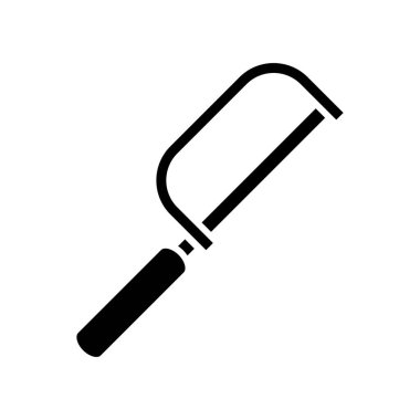 Saw black icon, concept illustration, vector flat symbol, glyph sign.