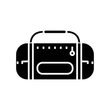 Stereo player black icon, concept illustration, vector flat symbol, glyph sign.