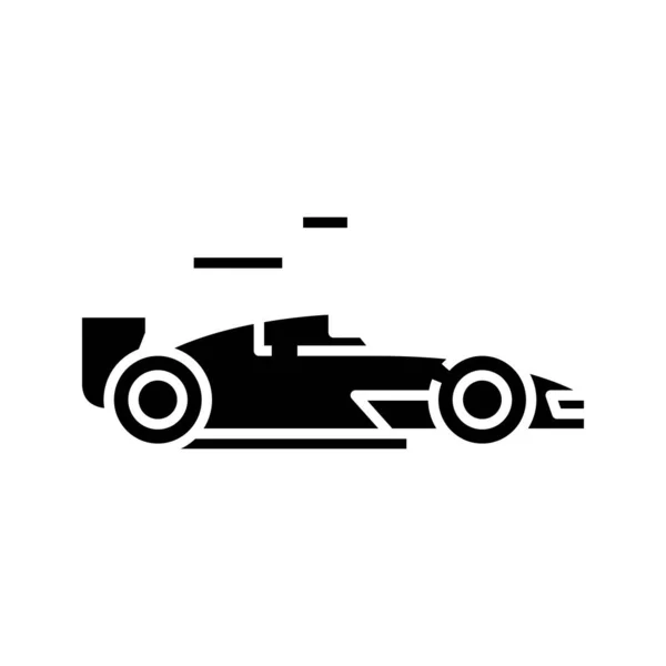 Carro de corrida ícone preto, ilustração conceito, símbolo plano vetorial, sinal de glifo . — Vetor de Stock