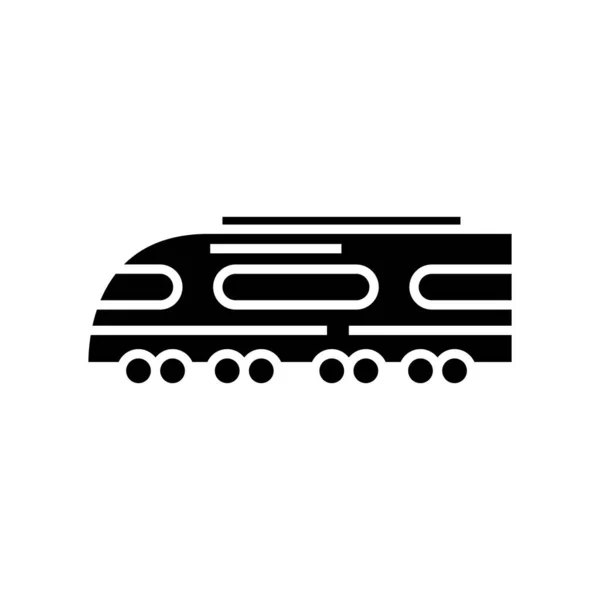 Race train black icon, concept illustration, vector flat symbol, glyph sign. — Stock Vector