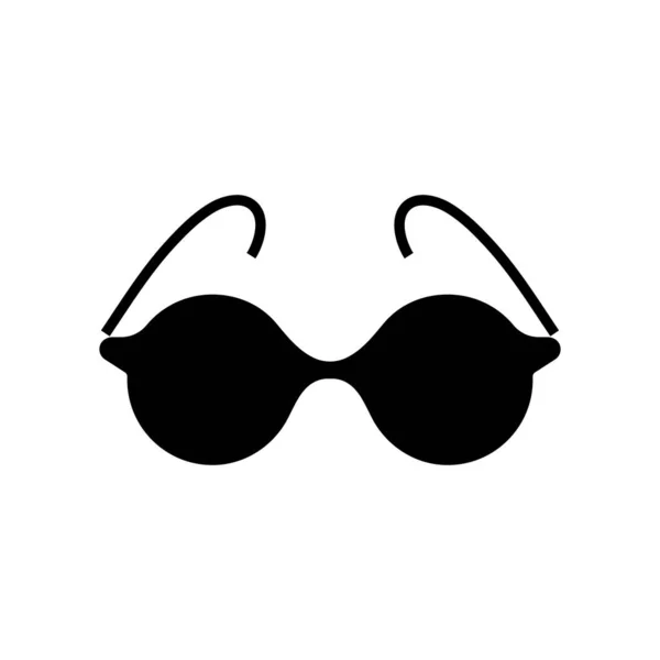 Round glasses black icon, concept illustration, vector flat symbol, glyph sign. — Stock Vector