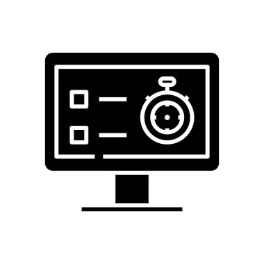 Safe data black icon, concept illustration, vector flat symbol, glyph sign.