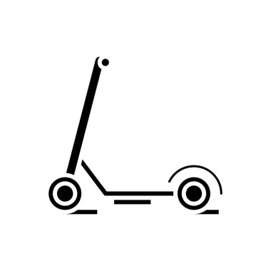 Scooter black icon, concept illustration, vector flat symbol, glyph sign.