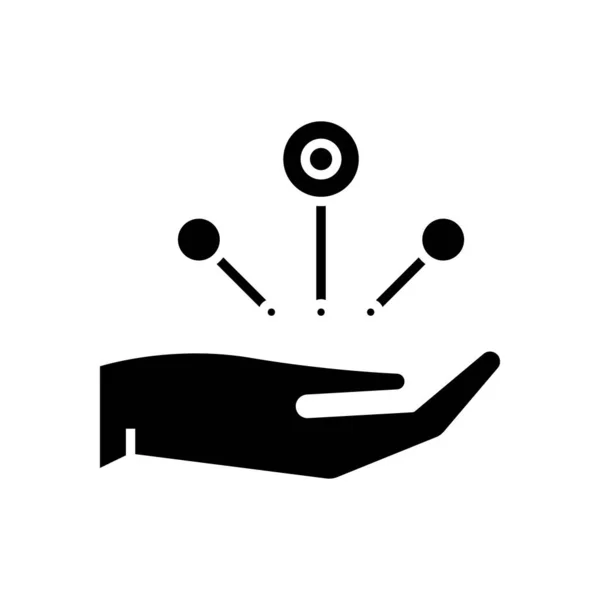 Tasking black icon, concept illustration, vector flat symbol, glyph sign. — Stock vektor