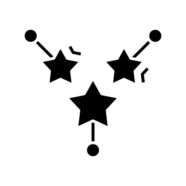 Estrellas icono negro, concepto de ilustración, vector de símbolo plano, signo de glifo . — Archivo Imágenes Vectoriales