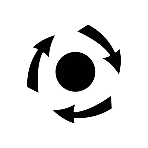 Czarna ikona do recyklingu, ilustracja koncepcyjna, płaski symbol wektora, znak glifa. — Wektor stockowy