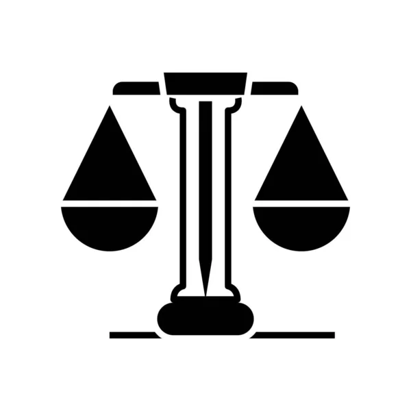 Scales of justice black icon, concept illustration, vector flat symbol, glyph sign. — Stock Vector