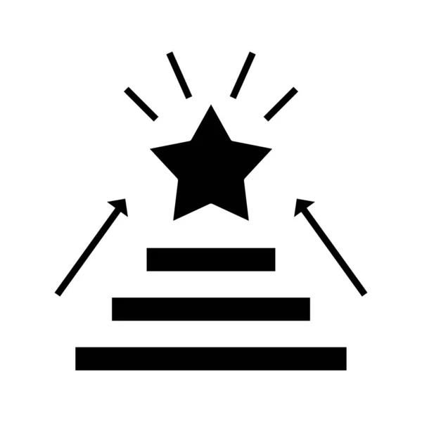 Icône noire montante étoile, illustration de concept, symbole plat vectoriel, signe de glyphe . — Image vectorielle