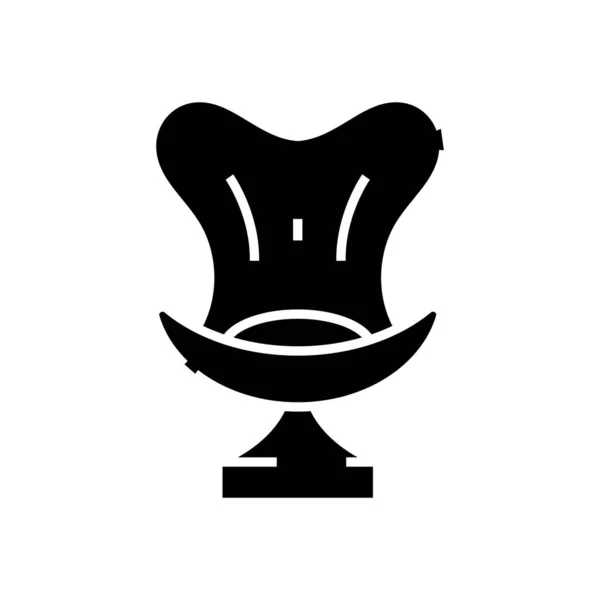 Стильний стілець чорна ікона, концептуальна ілюстрація, векторний плоский символ, знак гліфа . — стоковий вектор