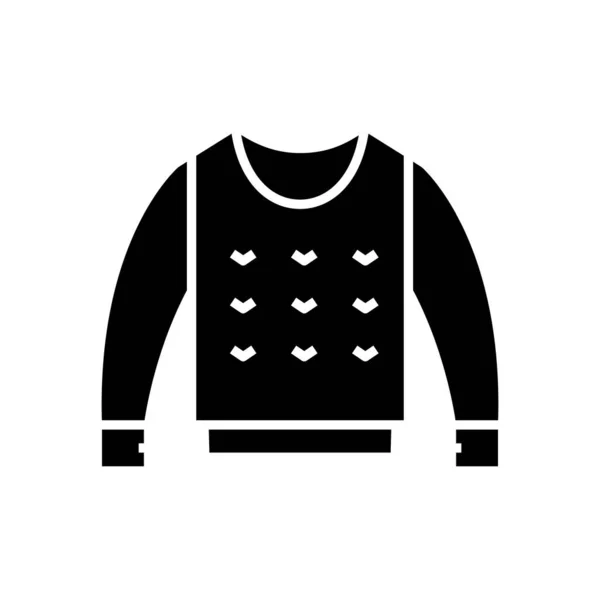 Jersey icono negro, concepto de ilustración, vector de símbolo plano, signo de glifo . — Archivo Imágenes Vectoriales