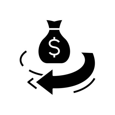 Round view black icon, concept illustration, vector flat symbol, glyph sign.