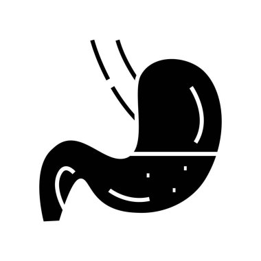 Stomach black icon, concept illustration, vector flat symbol, glyph sign.