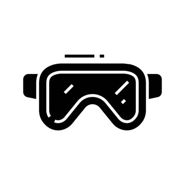 Swimming mask black icon, concept illustration, vector flat symbol, glyph sign.