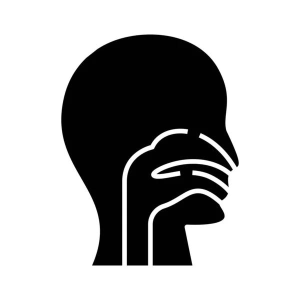 Rhinopharynx structure black icon, concept illustration, vector flat symbol, glyph sign. — 图库矢量图片