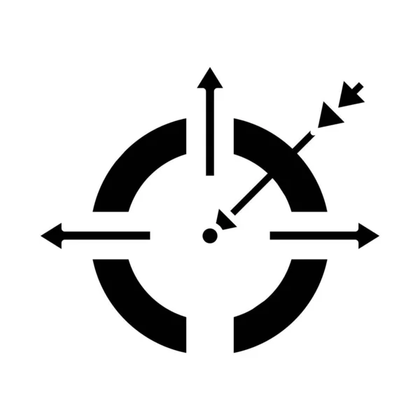 Setting goals black icon, concept illustration, vector flat symbol, glyph sign. — Stockvektor