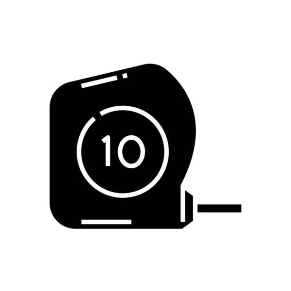 Repair measurement black icon, concept illustration, vector flat symbol, glyph sign. — Stok Vektör