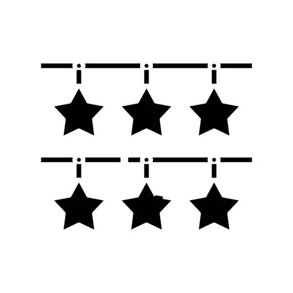 Star garlands black icon, concept illustration, vector flat symbol, glyph sign. — Stockvector