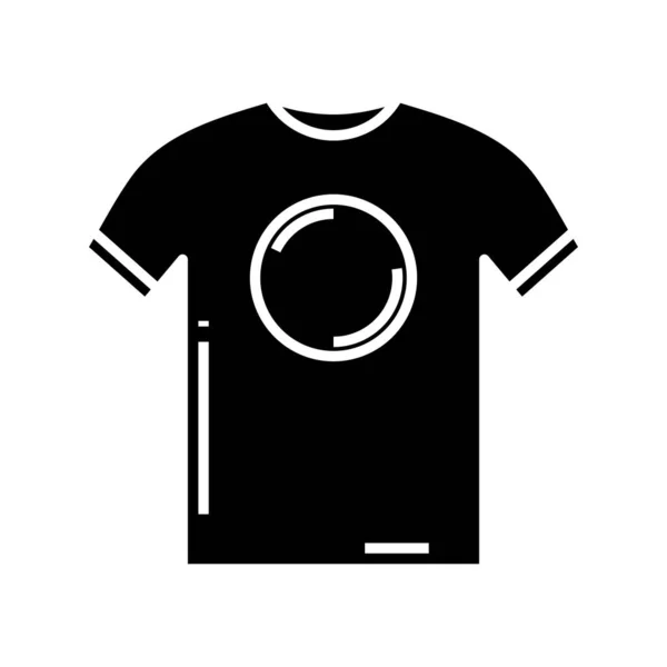 T shirt black icon, concept illustration, vector flat symbol, glyph sign. — Stok Vektör