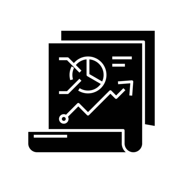 Report prospects black icon, concept illustration, vector flat symbol, glyph sign. — Stockový vektor