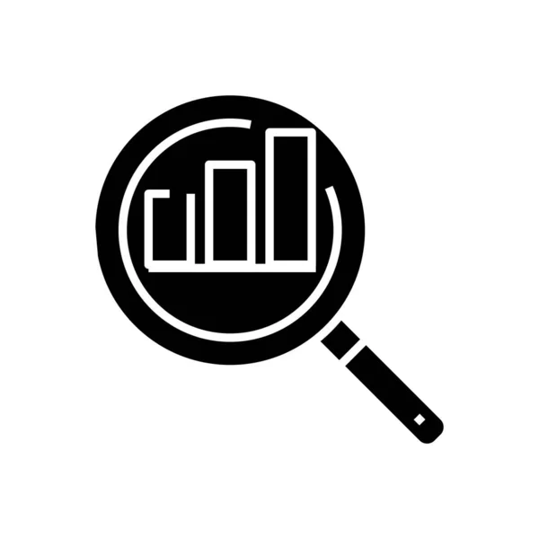 Araştırma siyah simgesi, konsept illüstrasyon, vektör düz sembol, kabartma işareti. — Stok Vektör