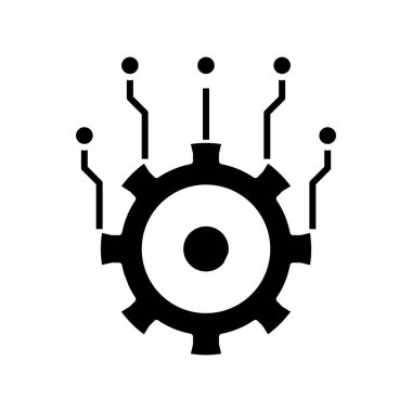 Setup mechanism black icon, concept illustration, vector flat symbol, glyph sign.