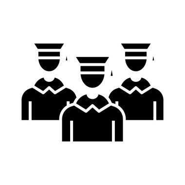 Students black icon, concept illustration, vector flat symbol, glyph sign.