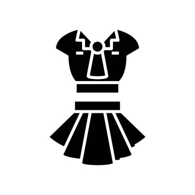 Schol clothes black icon, concept illustration, vector flat symbol, glyph sign.