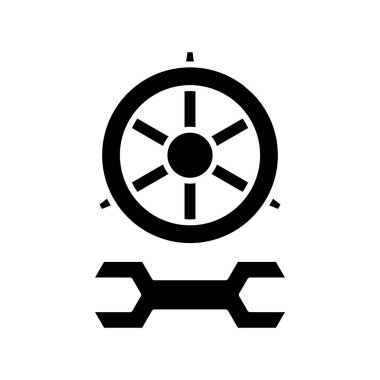 Repairing black icon, concept illustration, vector flat symbol, glyph sign.