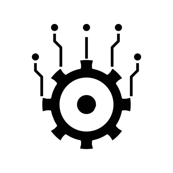 Setup mechanism black icon, concept illustration, vector flat symbol, glyph sign. — Wektor stockowy