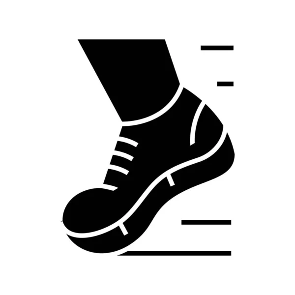 Running shoes black icon, concept illustration, vector flat symbol, glyph sign. — Stock Vector