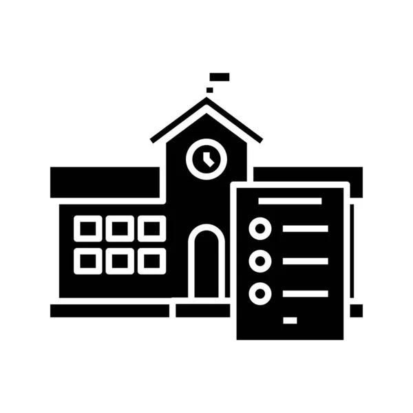 School list black icon, concept illustration, vector flat symbol, glyph sign. — Stockvektor