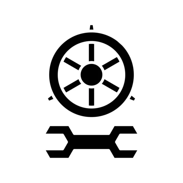Reparação de ícone preto, ilustração conceito, símbolo plano vetorial, sinal de glifo . —  Vetores de Stock