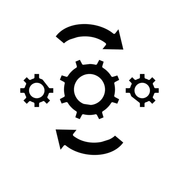 Configuración cambia icono negro, concepto de ilustración, vector de símbolo plano, signo de glifo . — Archivo Imágenes Vectoriales