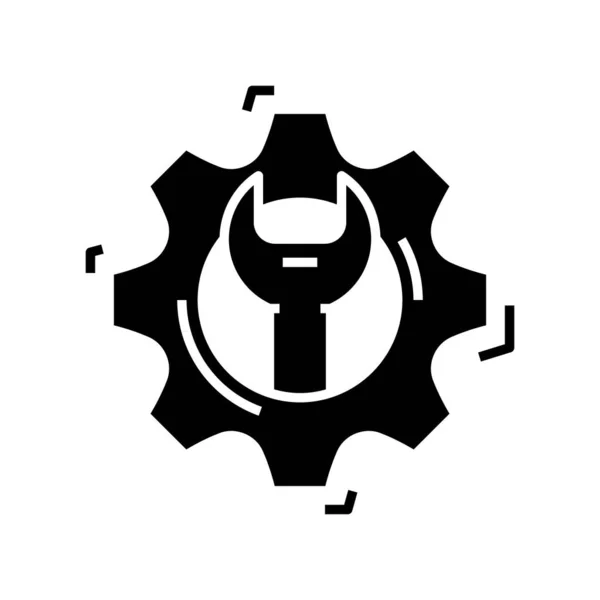 Settings black icon, concept illustration, vector flat symbol, glyph sign. — Stockvektor