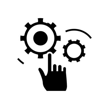 Settings black icon, concept illustration, vector flat symbol, glyph sign.