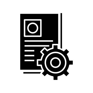 Settings black icon, concept illustration, vector flat symbol, glyph sign.