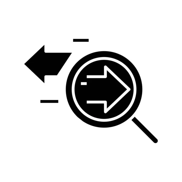 Searching black icon, concept illustration, vector flat symbol, glyph sign. — ストックベクタ