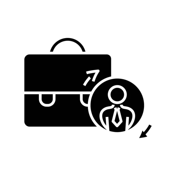 Suitcase black icon, concept illustration, vector flat symbol, glyph sign. — Stok Vektör