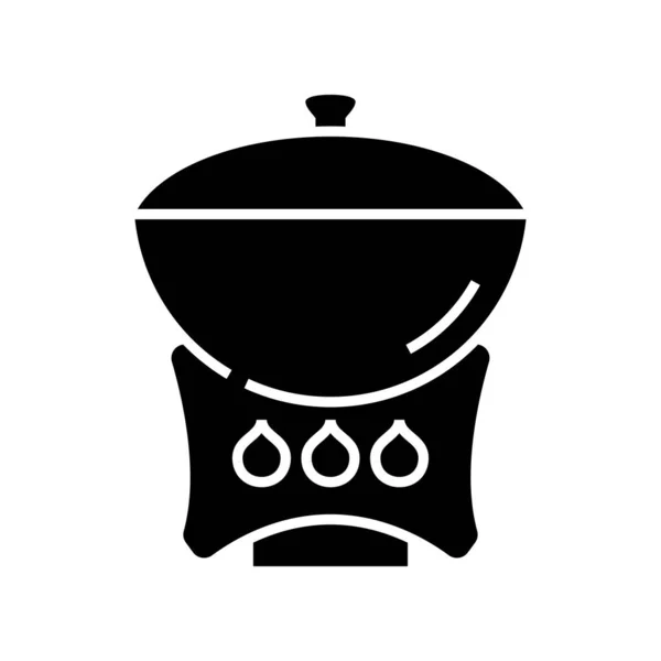 Icône noire rôtie, illustration de concept, symbole plat vectoriel, signe de glyphe . — Image vectorielle