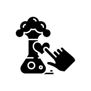 Relation black icon, concept illustration, vector flat symbol, glyph sign.