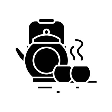 Tea ceremony black icon, concept illustration, vector flat symbol, glyph sign.