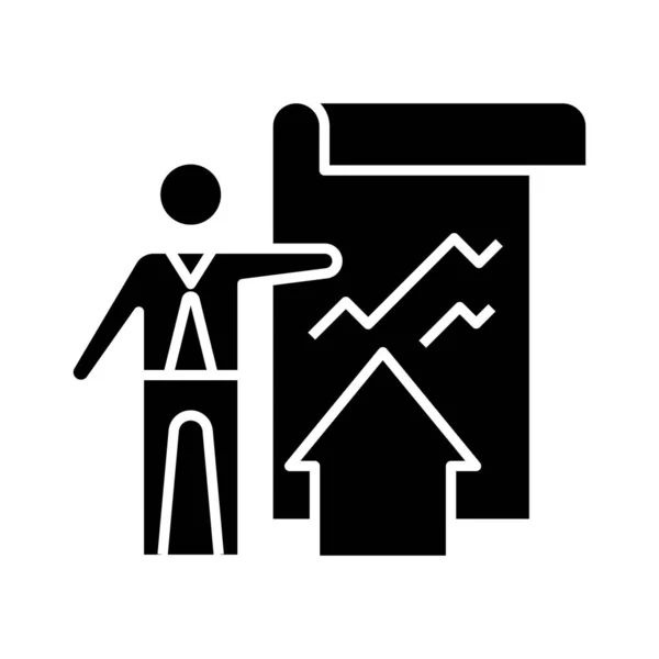 Report data black icon, concept illustration, vector flat symbol, glyph sign. — Stockvector