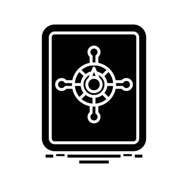 Güvenli kazanç simgesi, konsept illüstrasyon, vektör düz sembol, kabartma işareti.